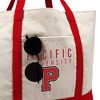 Pacific University Primary Logo Canvas Tote Bag With External Pocket, Reusable Shoulder Bag for Shopping, School, Beach, Red - 2 of 4