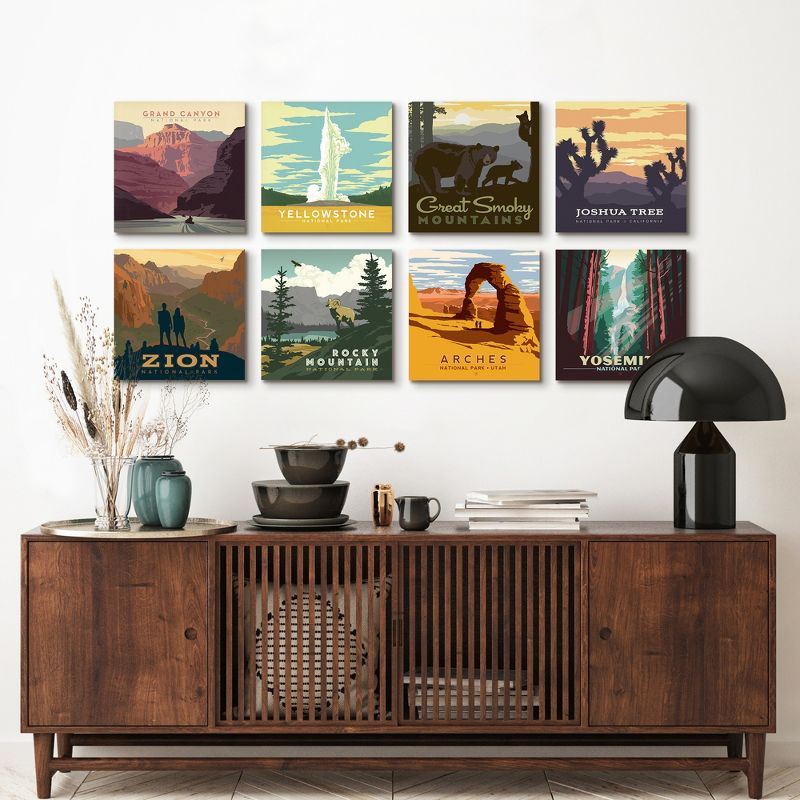 Americanflat Vintage Botanical Retro National Parks - 8 Piece Gallery Wrapped Canvas Art Set By Anderson Design Group, 5 of 6