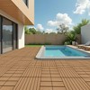 11 Pieces of 11.7" x 11.7" Square Plastic Wood Deck Tiles for Outdoor Terrace Flooring, Burlywood Color - 2 of 4