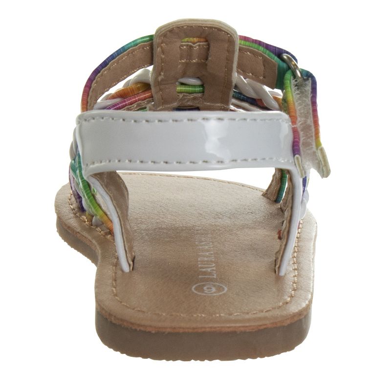 Laura Ashley Girls Hook and Loop Strappy Gladiator Sandals. (Toddler/Little Kids)., 5 of 8
