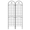 DOMETOUR 2 Pack Metal Garden Trellis Decorative Garden Arch 86.7'' x 19.7'' Rustproof Outdoor Plant Stand for Flowers & Ivy Black - 2 of 4