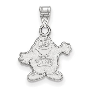 Black Bow Jewelry 14k White Gold Western Kentucky Hilltoppers NCAA Small Pendant - 1 of 3