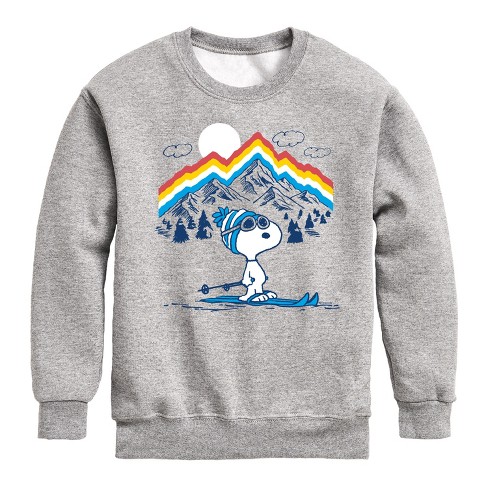 Boys' - Peanuts - Snoopy Mountain Retro Graphic Long Sleeve Fleece Sweatshirt - image 1 of 4