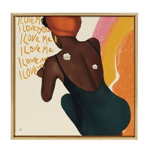 22" x 22" Sylvie I Love Me I Love You Framed Wall Canvas by Mary Joak - Kate & Laurel All Things Decor - 1 of 4