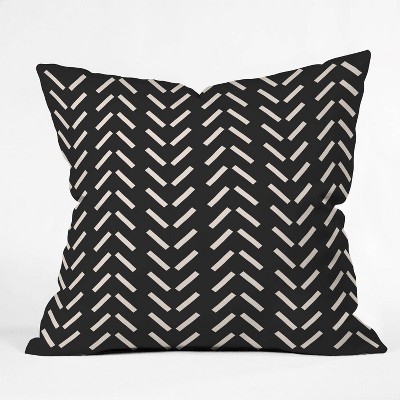 16"x16" Nick Quintero Herringbone Throw Pillow Black/White - Deny Designs