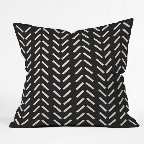 Black and white online herringbone throw