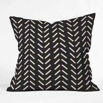 16"x16" Nick Quintero Herringbone Throw Pillow Black/White - Deny Designs