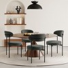 WestinTrends Alexandria Mid-Century Modern Upholstered Faux Shearling Round Dining Chairs - 2 of 4