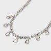 Clear Glass Stones with Cubic Zirconia Chain Necklace - A New Day™ Silver - image 4 of 4