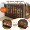 41 Inch/48 Inch Large Wooden Dog Crate Furniture, Heavy Duty Kennel with 2 Drawers Storage, 360° Adjustable Raised Feeder, Dog Cage Indoor House - 3 of 4