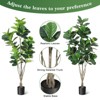 Artificial Tree,Faux Fiddle Leaf Fig Tree,4ft Tall Ficus Tree Artificial for Home Decor - 3 of 4