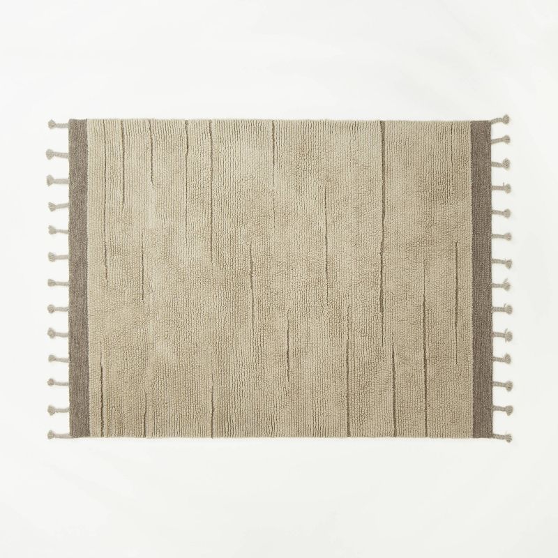 Rush Valley Wool Tufted Border with Tassels Rug Beige - Threshold™ designed with Studio McGee, 1 of 5