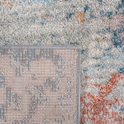 Ivory Abstract Square Soft Synthetic 79" Area Rug