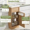 15.75" Rustic Bathroom Vanity with Resin Sink, Push-to-Open Soft-Close Door, Adjustable Shelf, Reversible Basin Design - 2 of 4