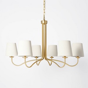 6 Arm Candelabra Chandelier Ceiling Light Brass Finish Adjustable Height UL Listed Hearth Hand with Magnolia