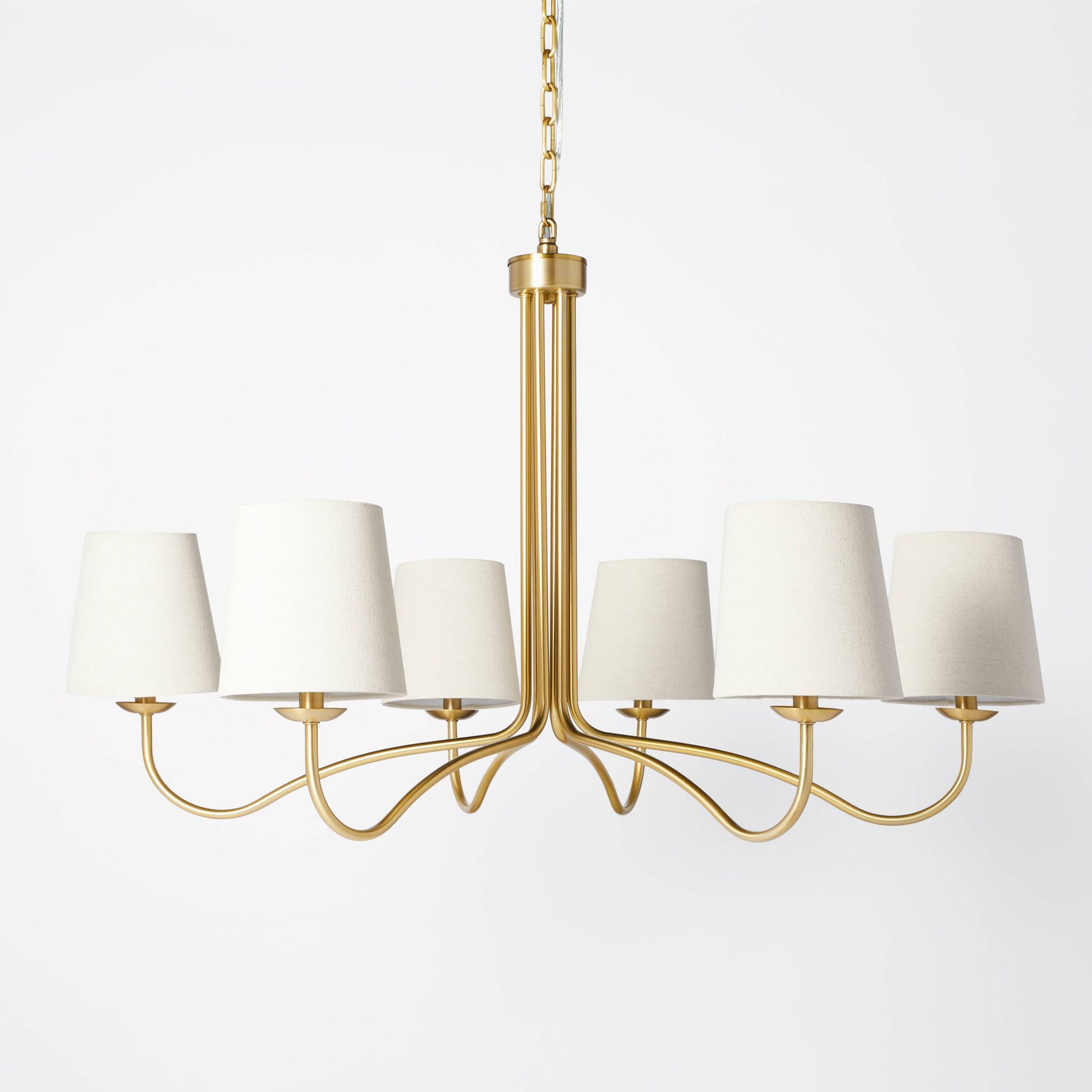 6-Arm Candelabra Chandelier Ceiling Light Brass Finish: Adjustable Height, UL Listed - Hearth & Hand™ with Magnolia