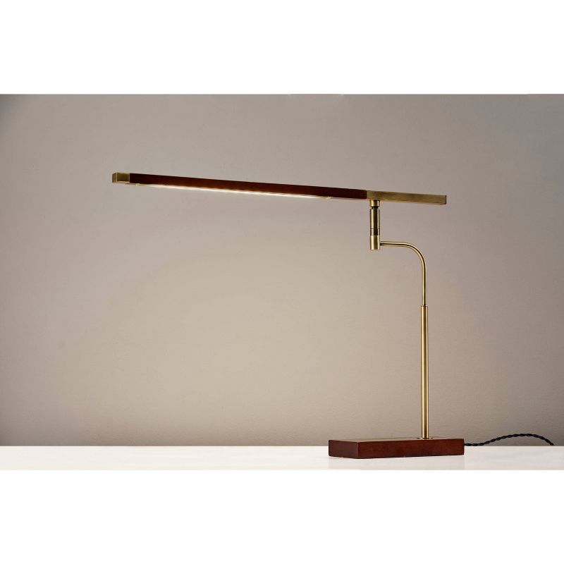 LED Barrett Desk Lamp Walnut/Brass (Includes LED Light Bulb) - Adesso, 4 of 10