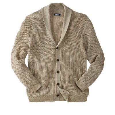 Kingsize Men's Big & Tall Shaker Knit Shawl-collar Cardigan Sweater ...