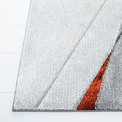 Gray and Orange Mid-Century Modern 8' x 10' Area Rug