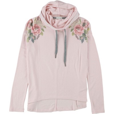 P.J. Salvage Womens Flower Love Floral Pajama Hoodie, Pink, X-Small