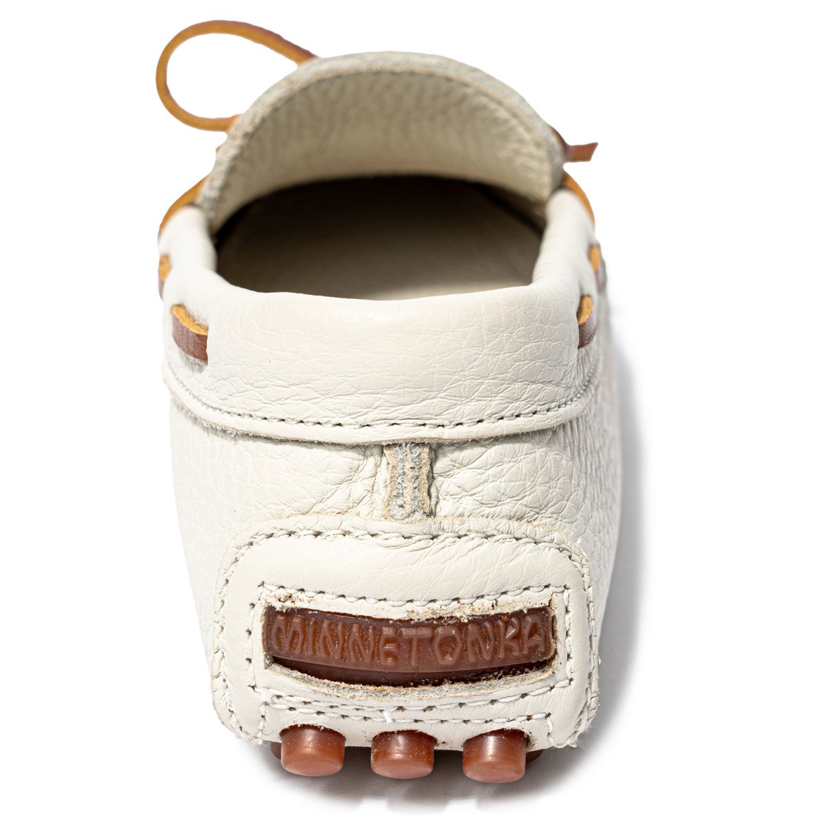 Женские туфли Minnetonka Women's Classic Driver Leather Loafers 694 Off White - 7 — фото 4