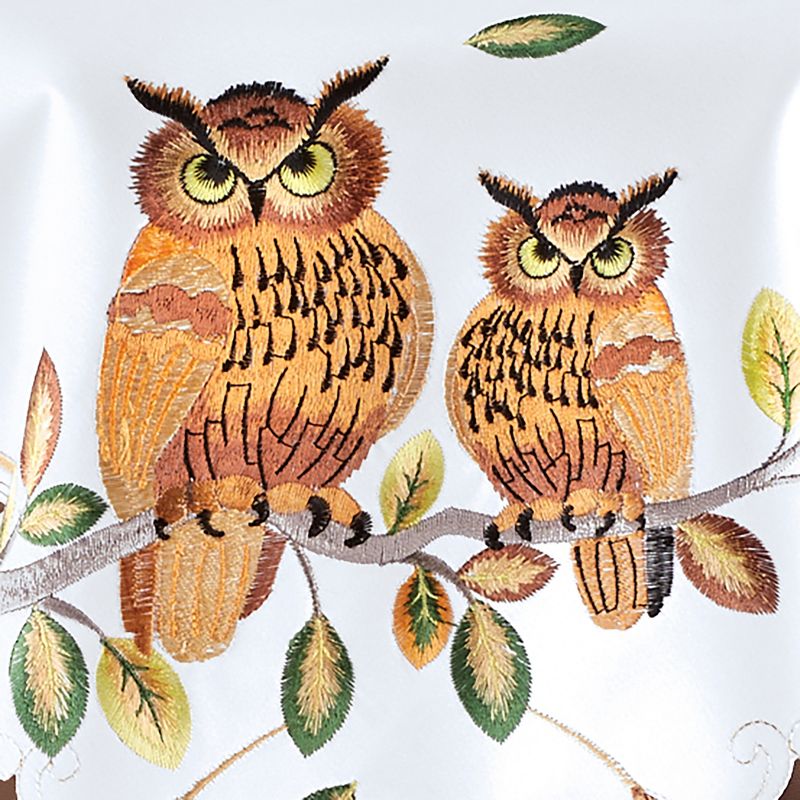 Collections Etc Embroidered Owls on Branch Table Linens, 3 of 4