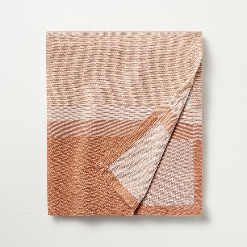 Ombre Stripe Dobby Throw Blanket Clay/Tan/Cream - Hearth &#38; Hand&#8482; with Magnolia, 1 of 5