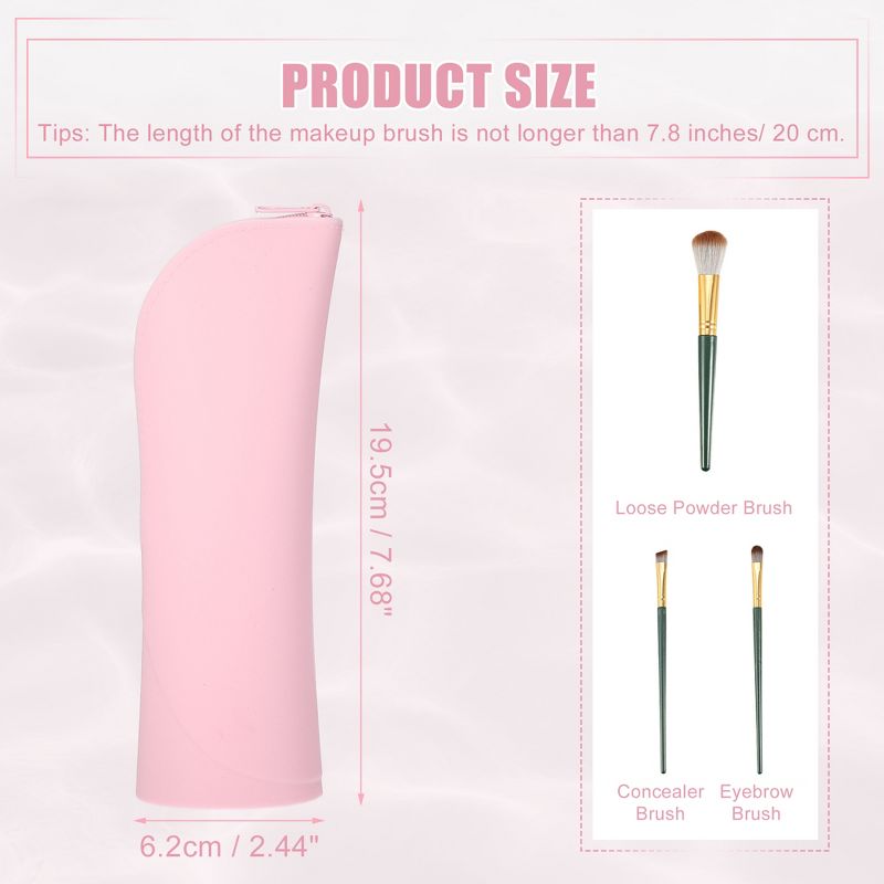 Unique Bargains Portable Stand-Up Silicone Travel Makeup Brush Bag 1 Pc, 4 of 7
