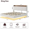 TackView Bed Frame with Lights USB Charging Modern Upholstered Platform Bed with Headboard Solid Wood Slats, No Box Spring Needed Noise-Free Design - 2 of 4