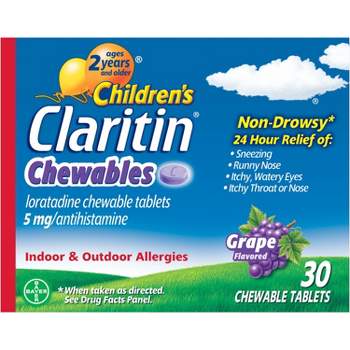 Children's Claritin 24 Hour Allergy Relief Chewable Tablets - Grape - Loratadine


