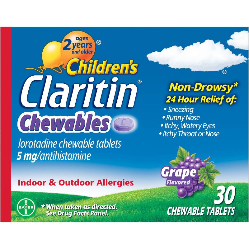 Children's Claritin 24 Hour Allergy Relief Chewable Tablets - Grape - Loratadine


, 1 of 11
