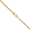Black Bow Jewelry 1.5mm, 10k Yellow Gold Diamond Cut Solid Rope Chain Necklace - 2 of 4