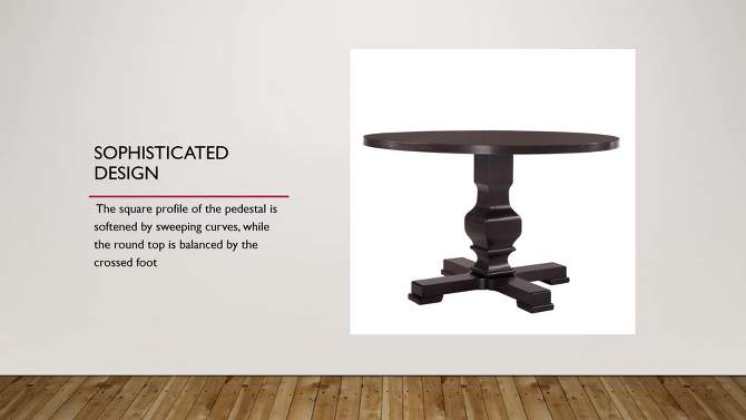 47&#34; Bence Round Pedestal Dining Table Black - Carolina Chair &#38; Table, 2 of 5, play video