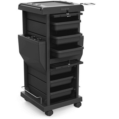 TASALON Lockable Salon Trolley Rolling Storage Cart - Black