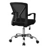 Monarch Specialties Office Chair Adjustable Height Swivel Ergonomic Armrests Computer Desk Work Metal Fabric Black Chrome Contemporary Modern - 3 of 4