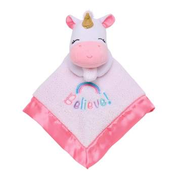 Magic Years 13" Unicorn Snuggle Buddies with Message and Rattle Crib toy