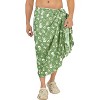 HAPPY BAY Men's Pareo Cotton Linen Effect Halloween Costumes Scary Pumpkin Swimwear Cover Up Beach Wrap Summer Sarong One Size Green, Skull - 4 of 4