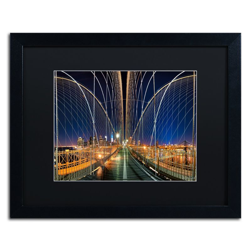 Trademark Fine Art -David Ayash 'Brooklyn Bridge Panorama' Matted Framed Art, 2 of 5