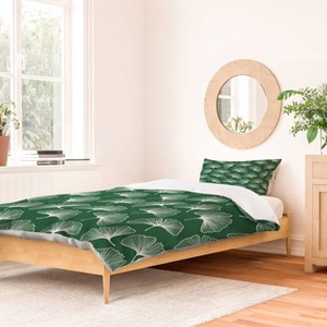 Deny Designs Mele_Artanddesign Ginkgo Leafs Pattern Twin/Twin Xl Duvet and Sham Set (2-3pc Set) - 1 of 4