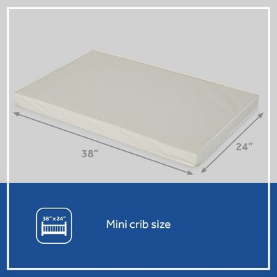 Sealy Antibacterial 38x24 Mini Crib Mattress with Vinyl Cover