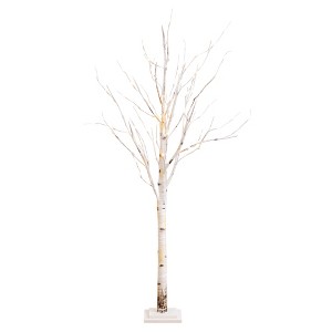 Nearly Natural 5-ft Pre-Lit Artificial Birch Tree with 76 Warm White LED Lights - 1 of 4