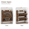 VYNXARIA Shoe Cabinet with 2 flip-top drawers, an entryway shoe cabinet,narrow standalone shoe rack cabinet with metal legs, Rustic Brown - 4 of 4