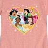 Girls' - Disney Princess - Tiana Jasmine Cinderella Rapunzel Bell Mulan Heart Fitted Short Sleeve Graphic T-Shirt - 2 of 4
