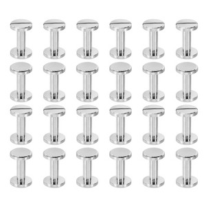 Unique Bargains Brass Rust-proof Durable Leather Belt Scrapbook Binding Chicago Screws 25 Sets - 1 of 4