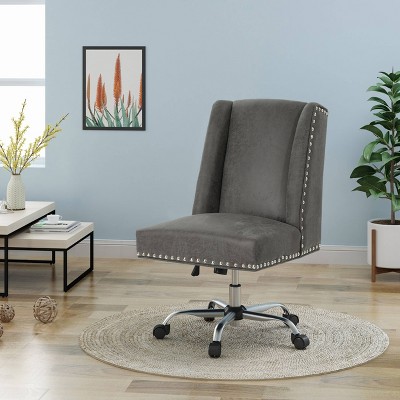 Modern Slate Polyester Swivel Home Office Desk Chair