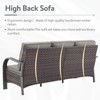 Buenhomino High Back Outdoor Wicker Patio Sofa, All Weather Wicker Furniture 3-Seater Sofa Patio Couch for Porch - 3 of 4