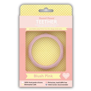 Sweet Paws Silicone Teether for Dogs and Cats - Blush Pink - 1 of 4