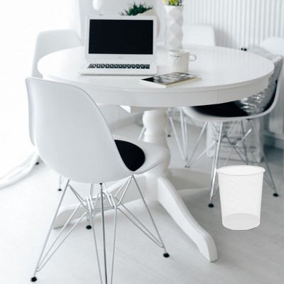 White Stainless Steel Mesh Office Trash Can