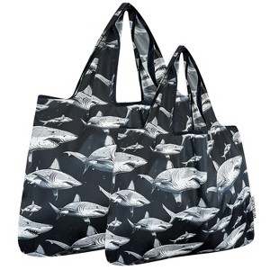 Wrapables Large & Small Foldable Tote Nylon Reusable Grocery Bags - 1 of 4