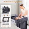 JOYMOR 5 in 1 Pack and Play with Bassinet, Diaper Changing Table for Newborn Infant, Portable Baby Playpen for Babies and Toddlers (Gray) - 2 of 4